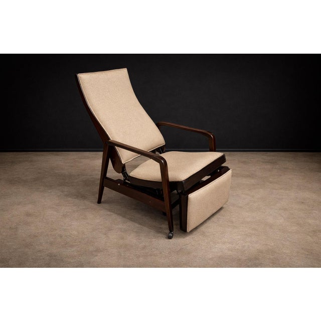 Reclining Sun Chaise Lounge in Hardwood and Ultrasuede by Walter Gerdau, Brazil, 1940s - Lot 82A For Sale - Image 13 of 15