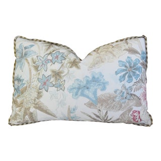 Cowtan & Tout Floral Linen Feather/Down Pillow 22" X 14" For Sale