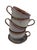 2020s Vietnamese Dual-Glaze Stoneware Ceramic Coffee Cups and Saucers With Spiral Motif - Set of 4 For Sale - Image 5 of 8