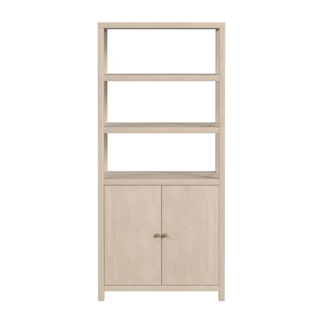 Spritely Home Accent Furniture Nora 32 in W. x 72 in. H Wood 3- Tier Etagere Bookcase, Antique Taupe For Sale - Image 4 of 8
