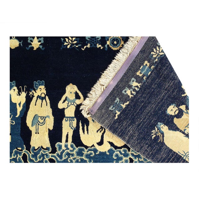 Traditional Pasargad DC Antique Chinese Immortals Pictorial Rug For Sale - Image 3 of 3