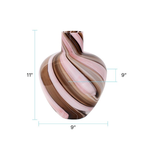 Pink Neapolitain Glass Vase- Small For Sale - Image 8 of 10