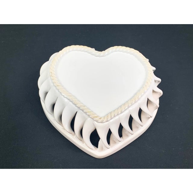 Vintage Handmade Italian Heart Shaped Bowl For Sale - Image 9 of 12
