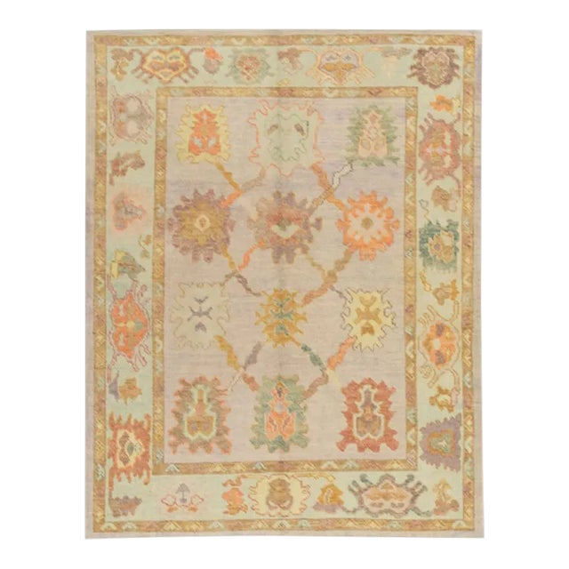 Modern Turkish Oushak Rug 5' x 6'5" For Sale