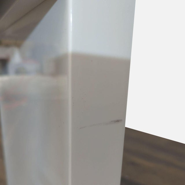 CB2 Cb2 Runway Modern White Desk With Two Drawers For Sale - Image 4 of 6