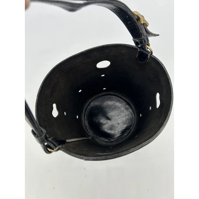 Hermes Vintage Black Box Calf Leather Mangeoire Bucket Bag For Sale - Image 10 of 12