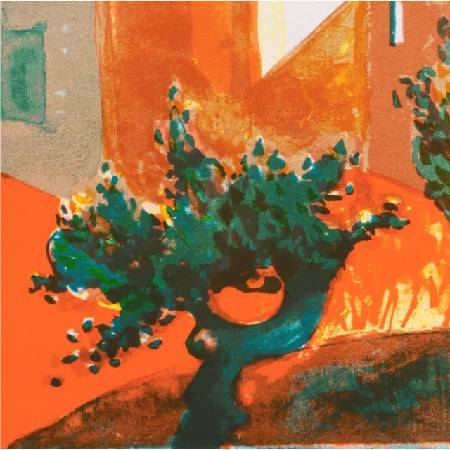 Peach 'Village Du Var, Côte D'Azur' by George Lambert, Academie Chaumiere, France, Benezit For Sale - Image 8 of 11