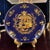 The product is a vintage Asian Chinoiserie cobalt blue gilded figural scene decorative plate. This collector plate...