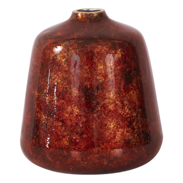 Sharma Crimson Gold Slanted Vase- Medium For Sale