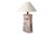 A rectangular southwestern earthenware table lamp. Hand crafted and decorated with a pink finish, embossed and engraved on...