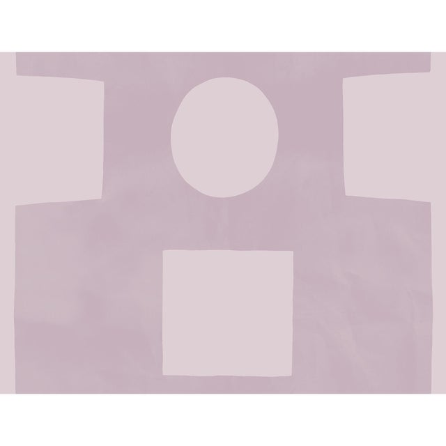 Abstract Cutout Wallpaper by Paule Marrot in Dusty Rose For Sale