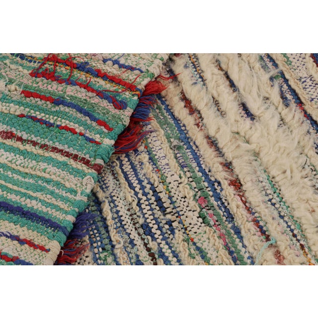 Textile Vintage Moroccan Rug With Colorful Striae and Square Patterns, From Rug & Kilim For Sale - Image 7 of 7