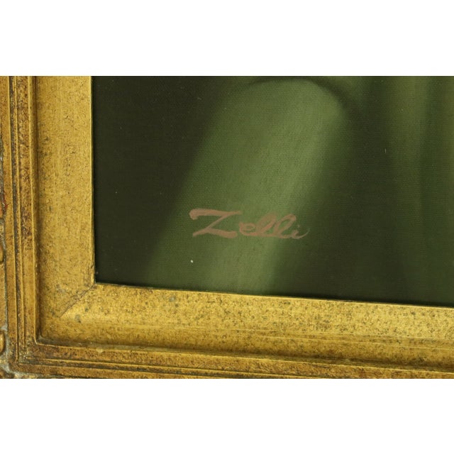 Large Gold Frame Oil Painting on Canvas of Young Man Chairish