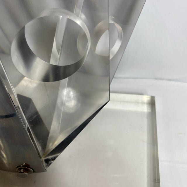 Mid-Century Modern Mid 20th Century Rona Culter Lucite & Chrome Sculpture For Sale - Image 3 of 12