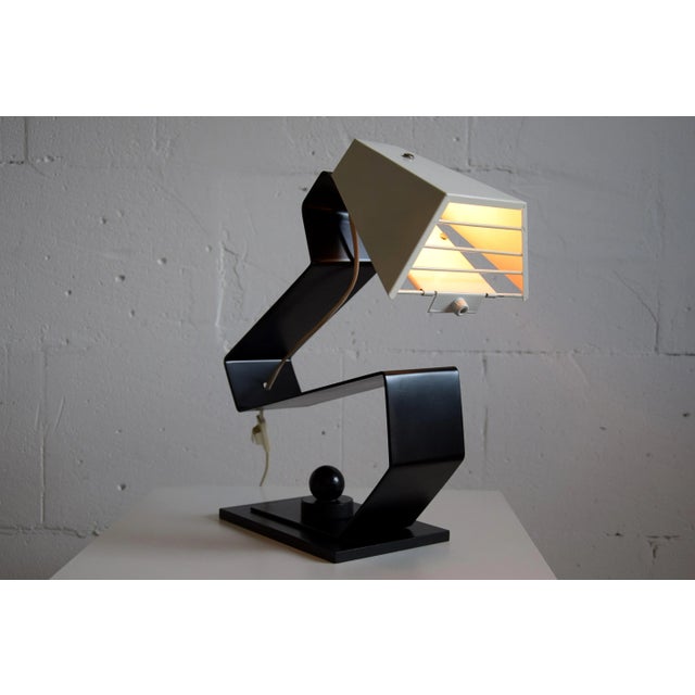 Mid-Century Modern Black and White Table Desk or Nightstand Lamp For Sale - Image 10 of 14