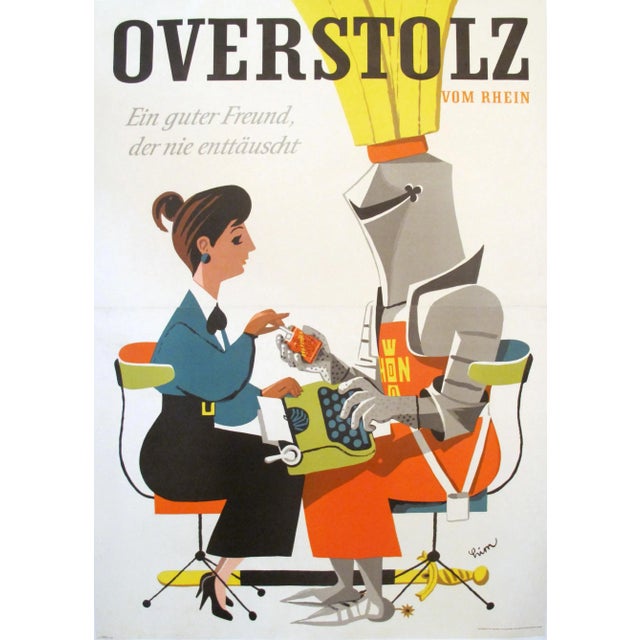 1950s German Art Deco Cigarette Poster For Sale