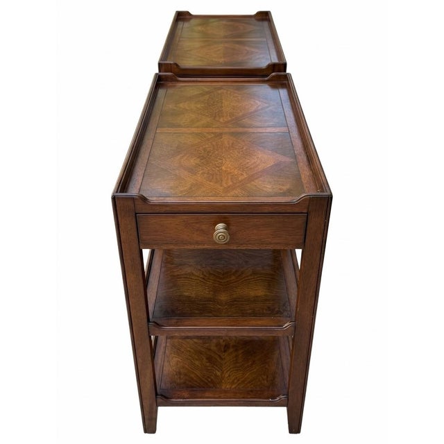 Sarreid Ltd. Sarreid Burled Walnut 3 Tiered End Tables For Sale - Image 4 of 10