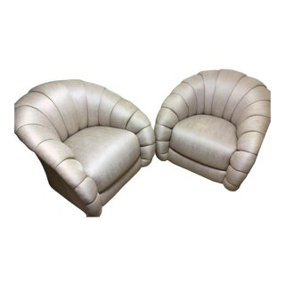 1980s Vintage Vladimir Kagan Design for Directional Swivel Chairs - A Pair For Sale