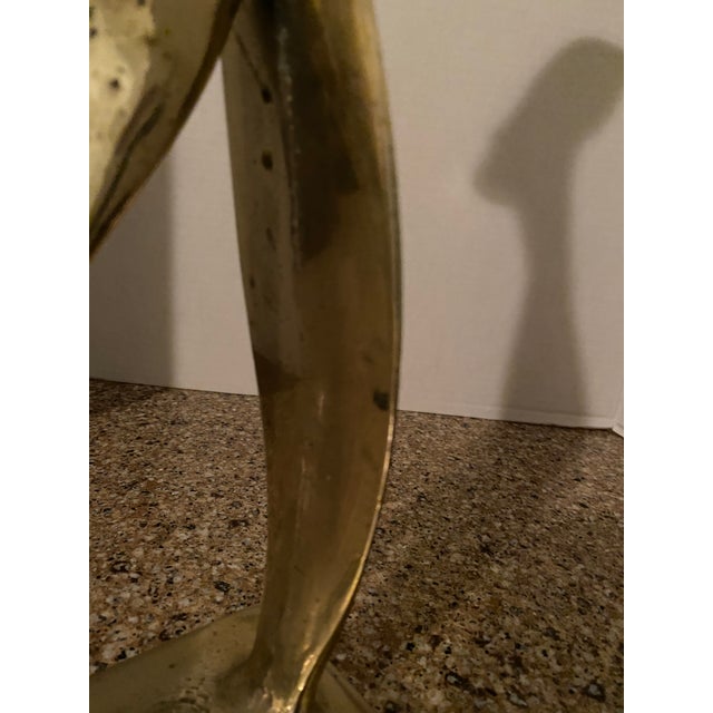 20th C. Mid-Century Modern Sculptural Solid Brass Shoe Shine Stand Footrest For Sale - Image 9 of 10