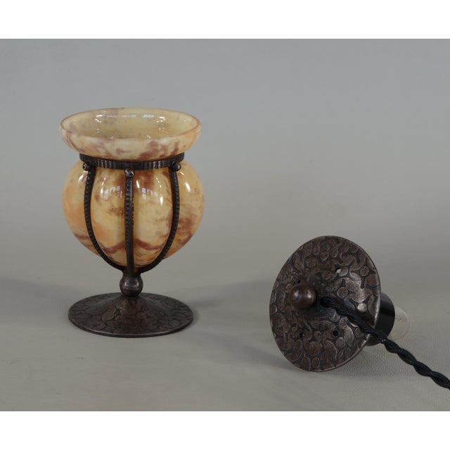 Tiny French Art Deco Night Lamp by André Delatte - 1920s France For Sale - Image 12 of 13