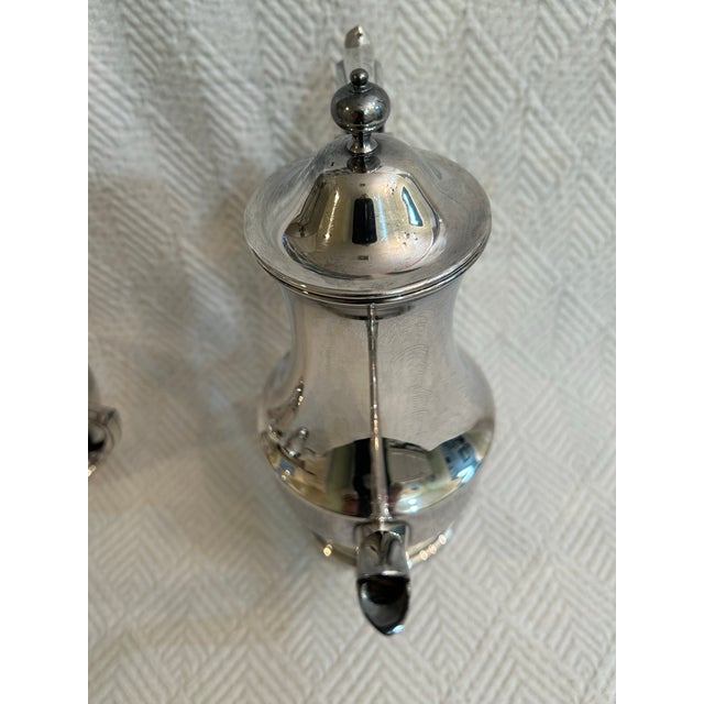 Late 20th Century English Silver Mfg. Corp Silverplate Tea Service on Tray - a Set of 4 Pieces For Sale - Image 4 of 11