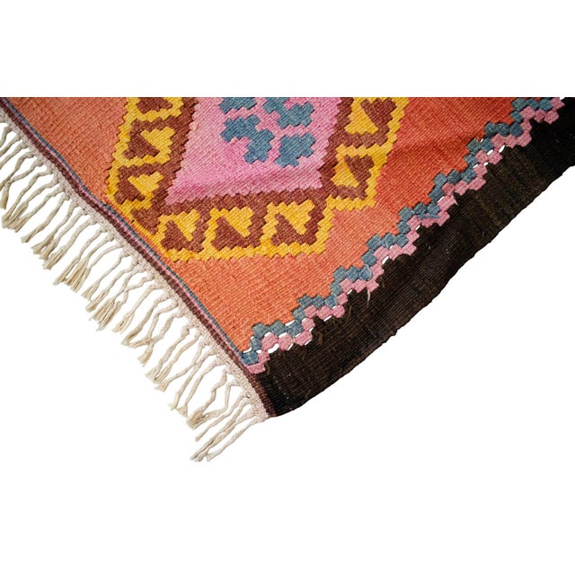 1980s Vintage Handwoven Turkish Kilim Rug Large Living Room Decor- 6′10″ X 12′8″ For Sale - Image 12 of 14