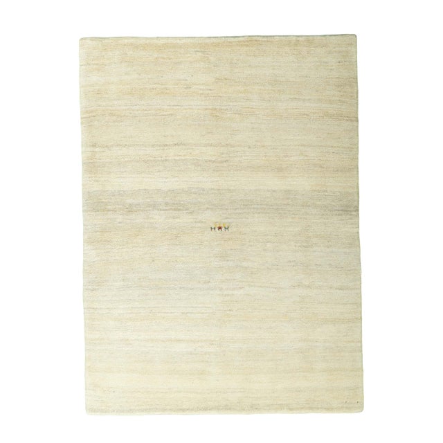 Minimalist Hand-Knotted Gabbeh Loribaft Rug in Wool For Sale - Image 11 of 11