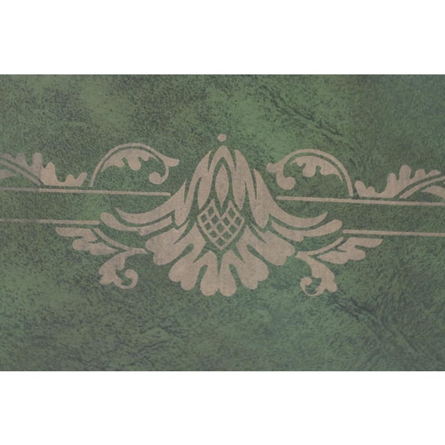 Green and Gold English Regency Design 1960s Tray Tables With Rolling Stand For Sale - Image 9 of 17