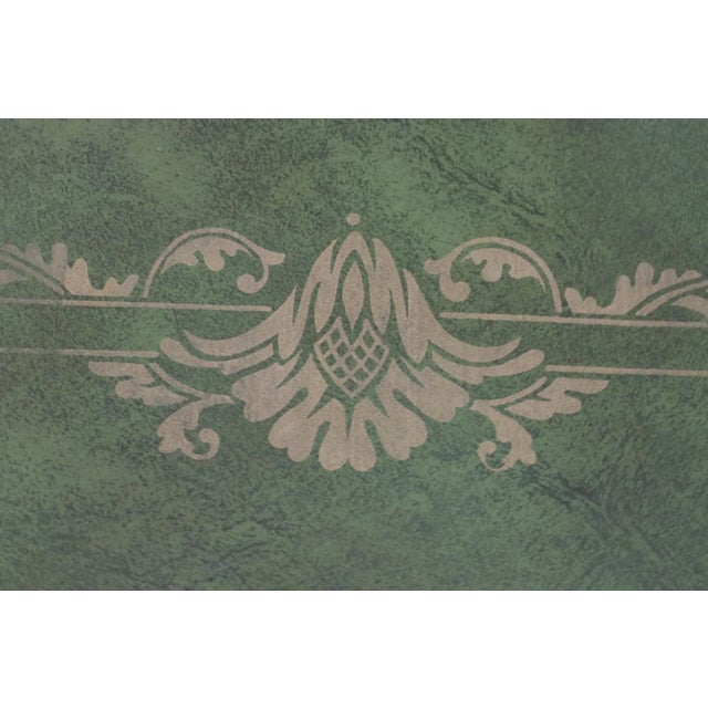 Mid-Century Green and Gold English Regency Design 1960s Tray Tables With Rolling Stand For Sale - Image 9 of 17