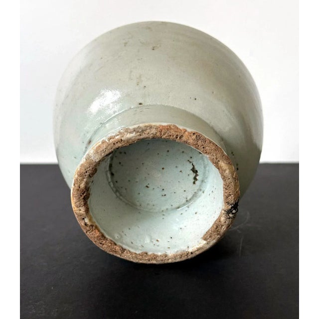 A ceramic stem bowl with high cylindrical pedestal foot in white glaze from Korea, circa 18 centuries of late Joseon...