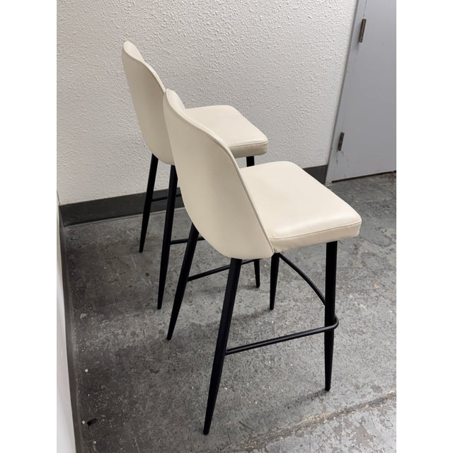 Ivory Moe's Home Collection Emelia Contemporary Bar Stools, Pair For Sale - Image 8 of 12