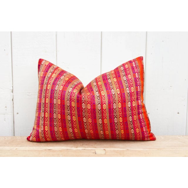 Textile Lindi Wedding Silk Shawl Pillow For Sale - Image 7 of 7