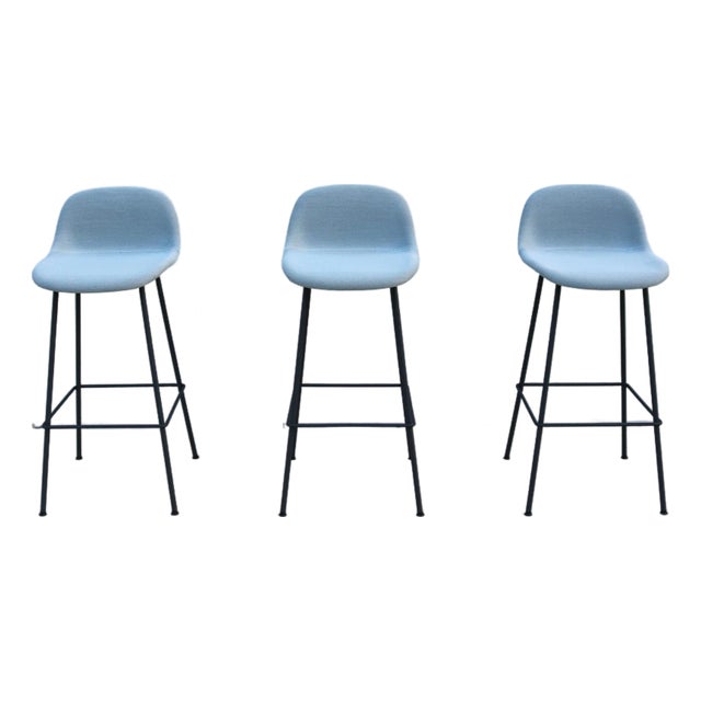 Danish Modern Iskos-Berlin for Muuto Fiber Bar Stools With Backrest - Set of 3 For Sale