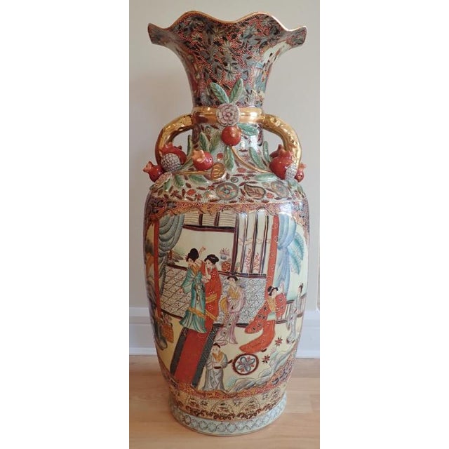 20th Century Vintage Satsuma Floor Vase Chairish