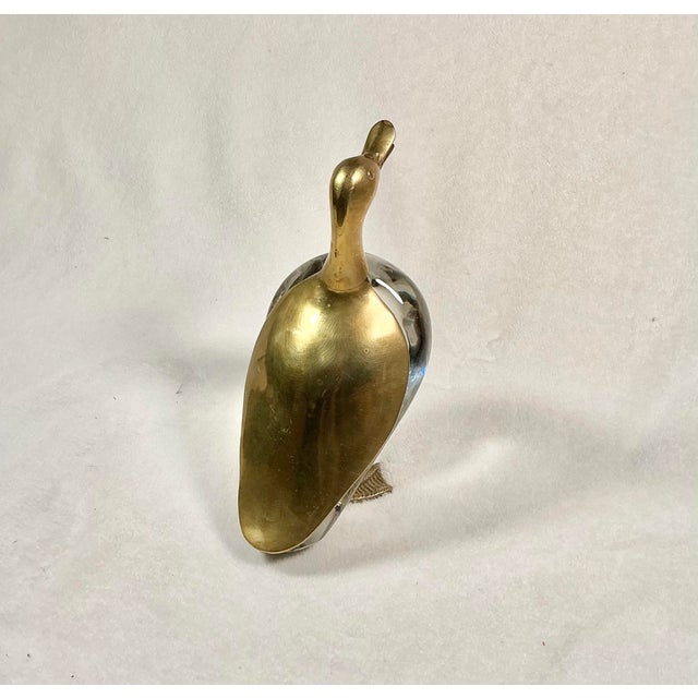 Mid-Century Modern Vintage Mid Century Modern Brass and Glass Duck Luca Bojola for Licio Zanetti For Sale - Image 3 of 12