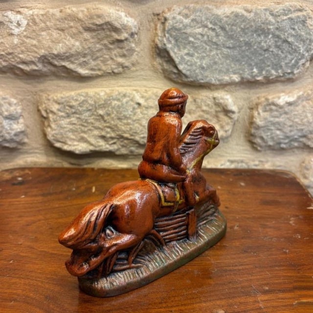 Farmhouse Horse Equestrian Chalkware Sculpture in Pennsylvania Redware Finish Cast From Antique Metal Mold For Sale - Image 3 of 5