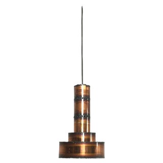 Danish Brutalist Metal Hanging Light from Sven Aage Holm Sorensen, 1960s For Sale