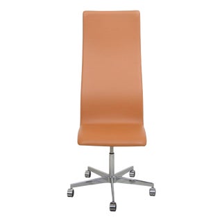 Tall Oxford Office Chair in Cognac Nevada Leather by Arne Jacobsen, 2010s For Sale