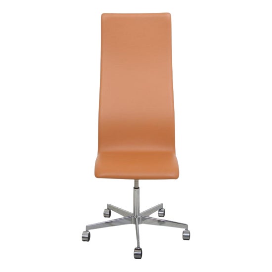 Tall Oxford Office Chair in Cognac Nevada Leather by Arne Jacobsen, 2010s For Sale