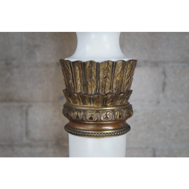 Antique French Neoclassical White Marble & Bronze Pedestal Sculpture Stand For Sale - Image 10 of 12
