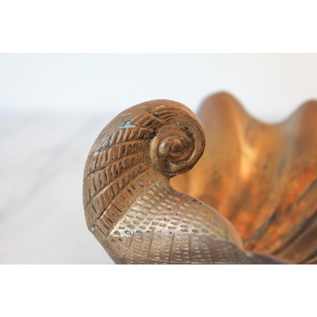 Metal Vintage Footed Brass Shell Catchall or Soap Dish For Sale - Image 7 of 12