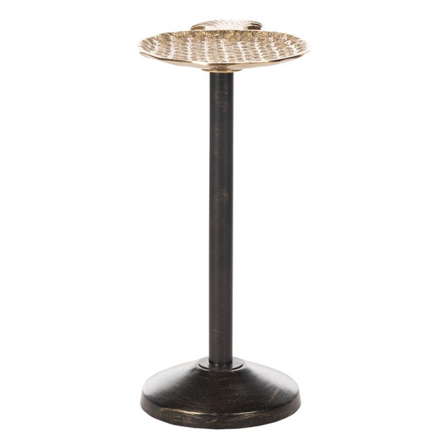 Metal Luana Pinapple Accent Table in Gold / Antique Gold For Sale - Image 7 of 7
