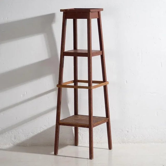 Wood Vintage Plant Stand, 1920 For Sale - Image 7 of 9