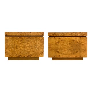 Vintage Burled Olive Wood Nightstands by Roland Carter for Lane— a Pair For Sale