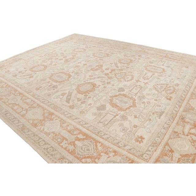Rug & Kilim Rug & Kilim’s Oversized Oushak Style Rug in Beige, Rust, and Cream Floral Patterns For Sale - Image 4 of 8
