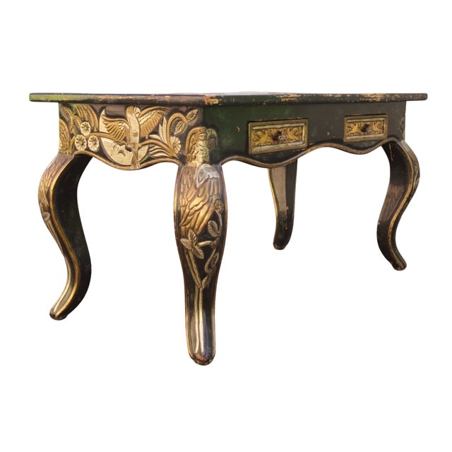 Chinoiserie Hand Carved Desk With Jungle Motifs, Early 20th Century For Sale - Image 3 of 7
