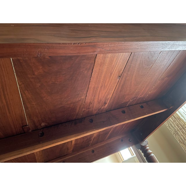 1970s Large Solid Walnut Dining Table For Sale - Image 5 of 9