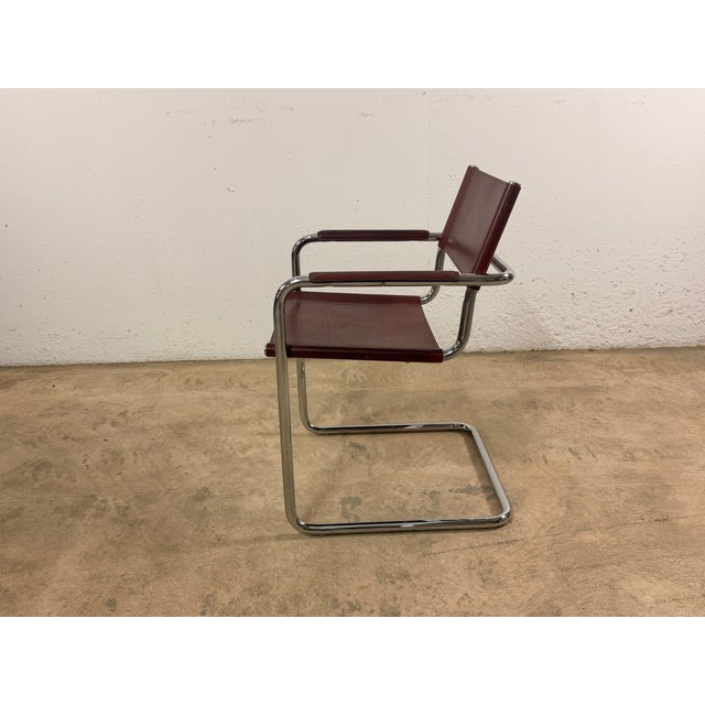 Matteo Grassi MG5 Cantilever Chair in Leather by Mart Stam for Matteo Grassi, 1970s For Sale - Image 4 of 15