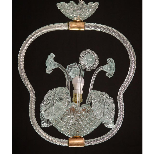 Blue Barovier E Toso Light With Flowers, 1940s For Sale - Image 11 of 11