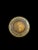 A circa 1920's English neoclassic style brass flush-mounted light fixture with etched glass globe and one light socket....